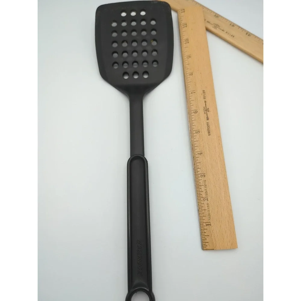 Vtg Farberware Black Nylon Spatula Flipper Heat Resistant‎ 400° F Made In USA